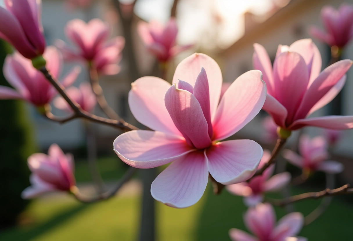 arbres fleurs roses